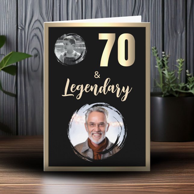70 & Legendary 2 Fotos 70. Geburtstag Gold Karte (Von Creator hochgeladen)