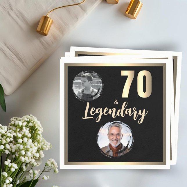 70 & Legendary 2 Fotos 70. Geburtstag Gold Serviette (Von Creator hochgeladen)