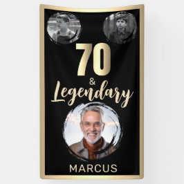 70 & Legendary 3 Fotos 70. Geburtstag Gold Banner