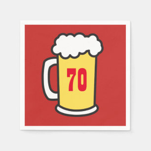 70. Meilenstein Geburtstagsparty Beer Napkins Serviette