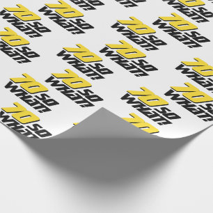 70 na und Lustige Typografie Moderne 70. Geburtsta Geschenkpapier