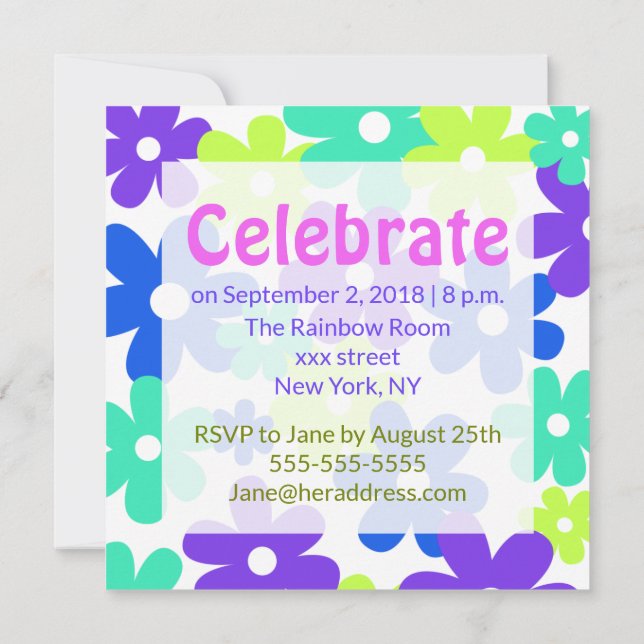 70 & noch immer groovy! Baby Boomer Birthday Einladung (Rückseite)