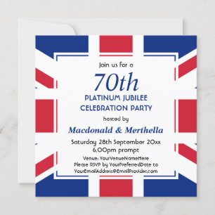 70. Platin-Jubiläum UNION JACK Einladung