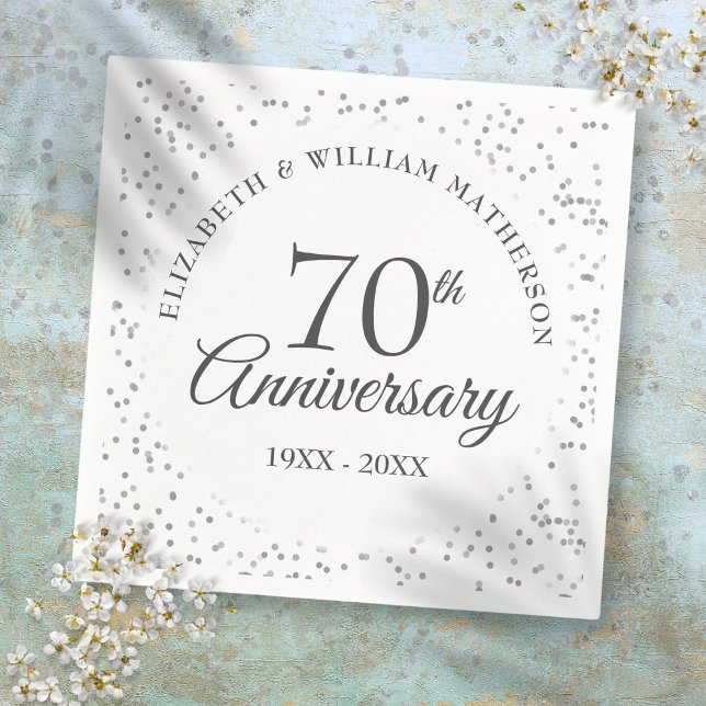 70. Platinum Hochzeitstag Serviette (70th Platinum Wedding Anniversary Napkins)