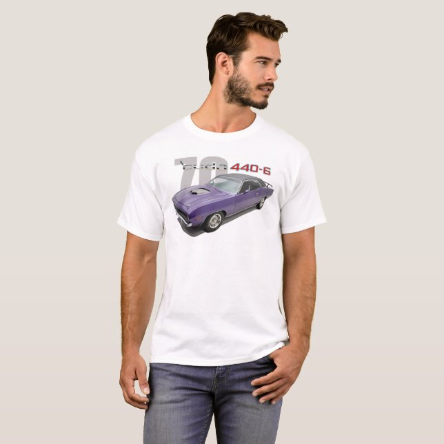 '70 PLYMOUTH CUDA 440 SECHS SATZ T - Shirt (Vorne ganz)