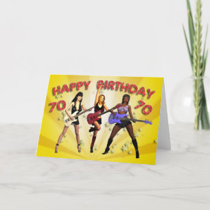70. Rockin' Geburtstag mit einer Girl-Band Karte