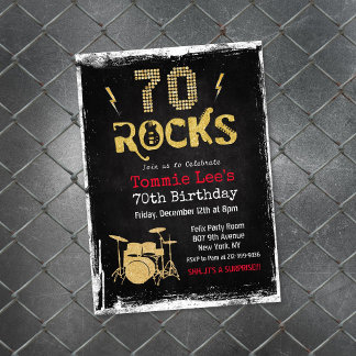 70 Rocks Rockstar Gitarre 70. Geburtstag Einladung