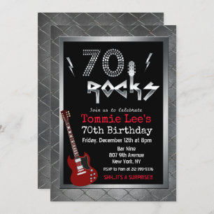 70 Rocks Rockstar Gitarre 70. Geburtstag Einladung