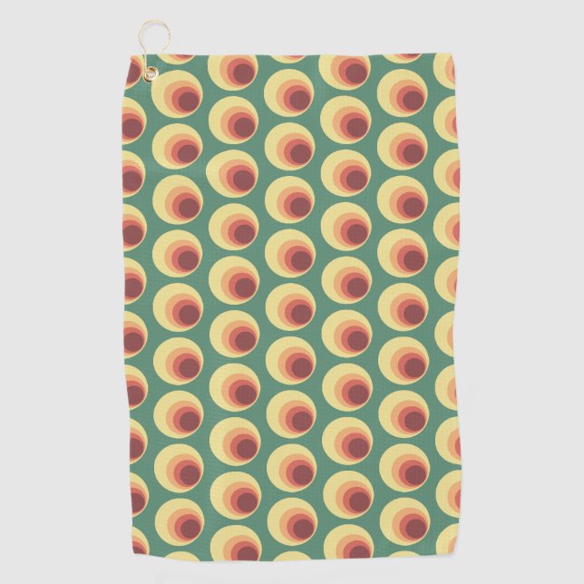 70’s Retro Inspirred Circle Pattern Golfhandtuch (Vorderseite)