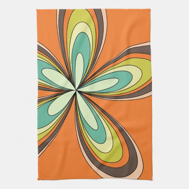 70’s retro spring hippie flower power geschirrtuch (Vertikal)