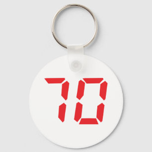 70 siebziges rotes Wecker digitale Nummer Schlüsselanhänger