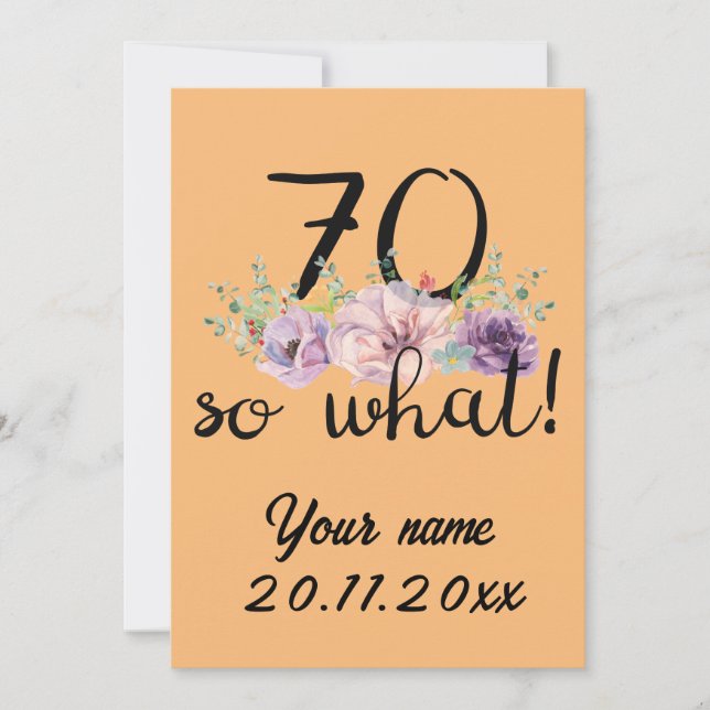 70 So was - Funny 70. Geburtstag Ankündigung (Vorderseite)