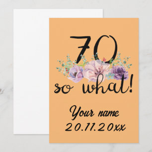 70 So was - Funny 70. Geburtstag Einladung