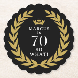 70 So, was Funny Laurel Wreath Crown 70. Geburtsta Untersetzer
