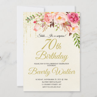 70. Überraschung Geburtstag Frauen Geburtstag Einladung