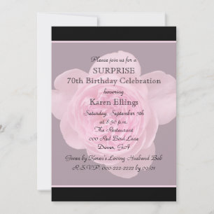 70. Überraschung Geburtstagsparty Einladung Rose