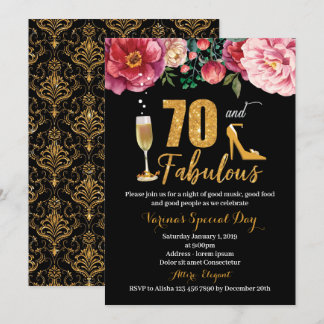 70 und eine fabelhafte Geburtstagseinladung für Fr Einladung