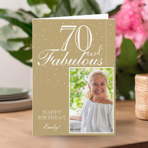 70 und Fabelhaft Elegante 70. Geburtstagsfoto Karte