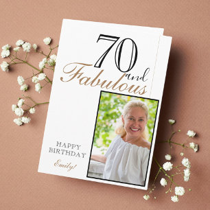 70 und Fabelhaft Elegante 70. Geburtstagsfoto  Karte