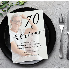 70 und Fabelhaft Sechzigster Geburtstag Foto Skrip Einladung