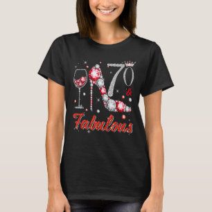 70 und fabelhafte Diamant High Heels Happy 70. Bir T-Shirt