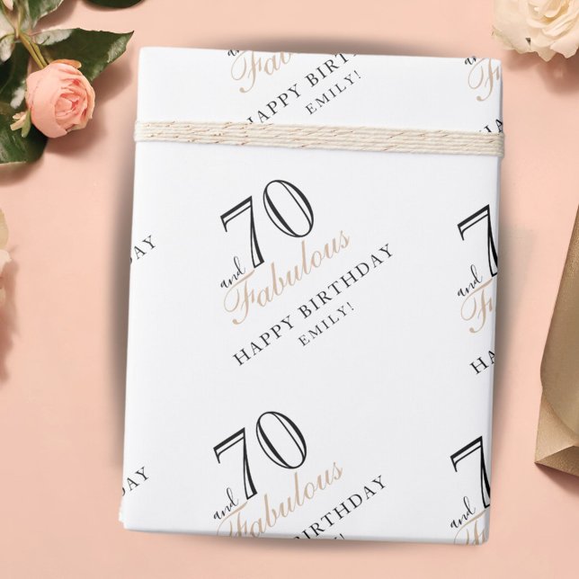 70 und fabelhafte Elegant Frauen 70. Geburtstag Geschenkpapier (Von Creator hochgeladen)