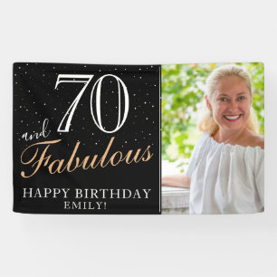70 und fabelhafte moderne Schwarz 70. Geburtstag F Banner