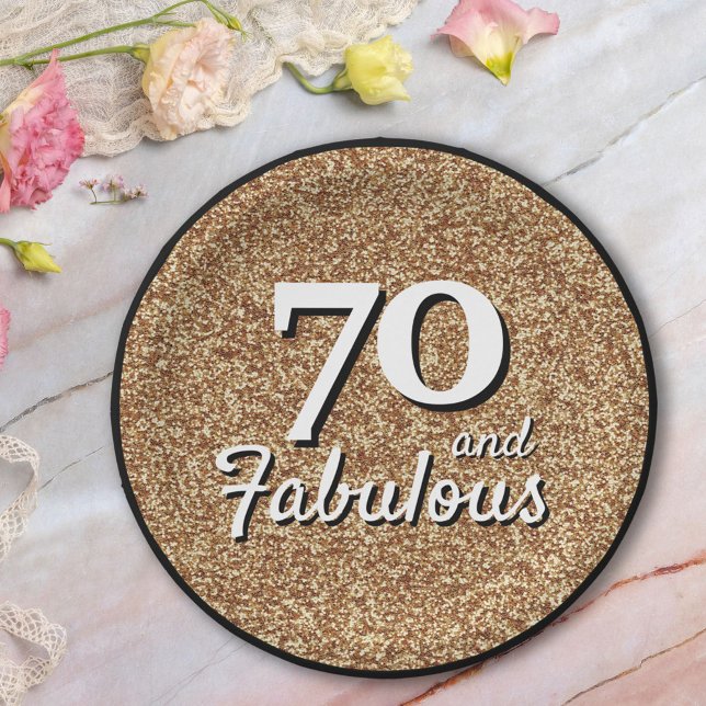 70 und fabelhafter Gold Glitzer 70. Geburtstag Pappteller (Von Creator hochgeladen)