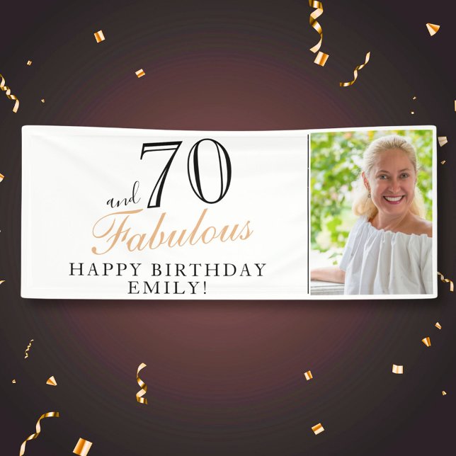 70 und fabelhaftes Elegant 70. Geburtstag Foto Banner (Von Creator hochgeladen)