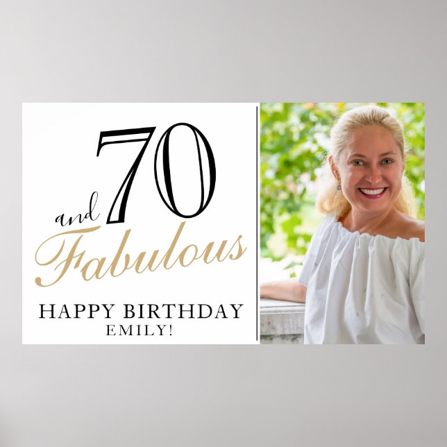 70 und fabelhaftes Elegant 70. Geburtstag Foto Poster (Vorne)