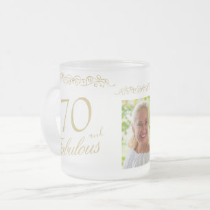 70 und Fabelhaftes Ornament 70. Geburtstagsfoto Mattglastasse