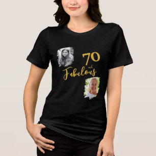 70 und Fabulous 2 Foto 70. Geburtstag Tri-Blend Shirt