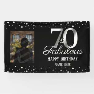 70 und Fabulous Birthday Confetti Foto Banner