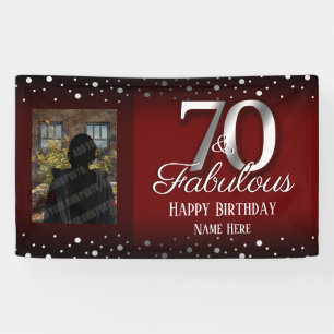 70 und Fabulous Birthday Confetti Foto Banner