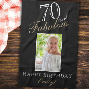 70 und Fabulous Elegant 70. Geburtstag Foto Kitche Geschirrtuch