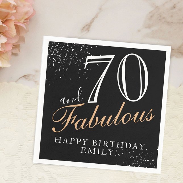 70 und fabulous Elegant Black Script 70. Geburtsta Serviette (Von Creator hochgeladen)