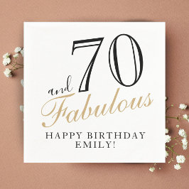 70 und fabulous Elegant Script 70. Geburtstag Serviette