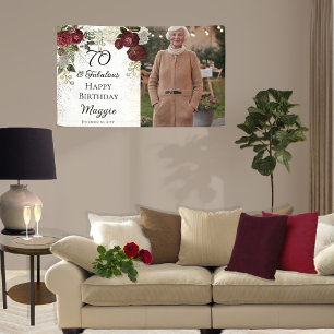 70 und Fabulous Glam Rose Floral Geburtstagsparty Banner