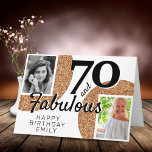 70 und fabulous Gold Glitzer 2 Foto 70. Geburtstag Karte<br><div class="desc">70 und fabulous Gold Glitzer 2 Foto 70. Geburtstag Grußkarte. Fügen Sie Ihre Fotos hinzu - Sie können ein altes und neues Foto verwenden. Fügen Sie Ihren Namen,  Alter und Text hinzu oder löschen Sie ihn.</div>
