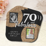 70 und fabulous Gold Glitzer 2 Foto 70. Geburtstag Pappteller<br><div class="desc">70 und fabulous Gold Glitzer 2 Foto 70. Geburtstag Party Papier Teller. Fügen Sie Ihre Fotos hinzu - Sie können ein altes und neues Foto verwenden. Geben Sie Ihren Namen und Ihr Alter ein.</div>