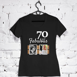 70 und fabulous Gold Glitzer 2 Foto 70. Geburtstag T-Shirt