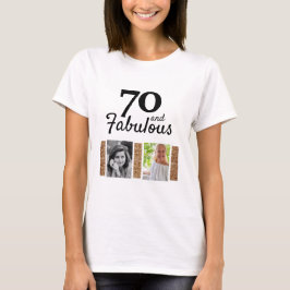 70 und fabulous Gold Glitzer 2 Foto 70. Geburtstag T-Shirt
