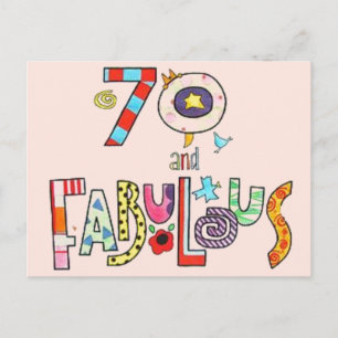 70 und fabulous Happy 70. Geburtstag Postkarte