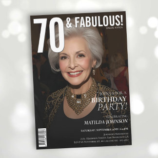 70 und Fabulous Magazine Cover 70. Geburtstag Einladung