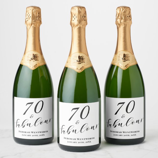 70 und Fabulous Siebzigster Geburtstag Elegantes S (Flaschen)