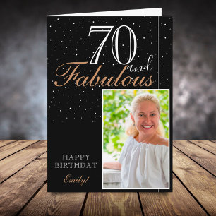 70 und Fantastisch Elegante schwarze 70. Geburtsta Karte
