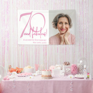 70 und Fantastisch Fette Foto 70. Geburtstagsfeier Banner