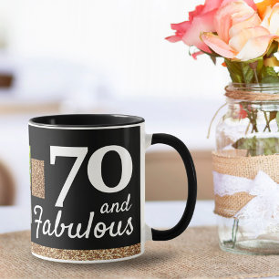 70 und fantastisch Gold Glitter 2 Foto 70. Geburts Tasse
