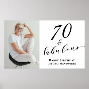 70 und Fantastisch Siebzigster Geburtstag Foto Sch Poster