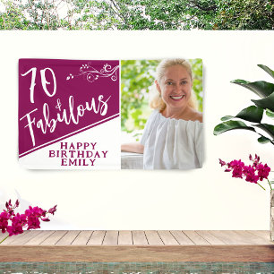 70 und fantastisch Skript Foto Magenta 70. Geburts Banner